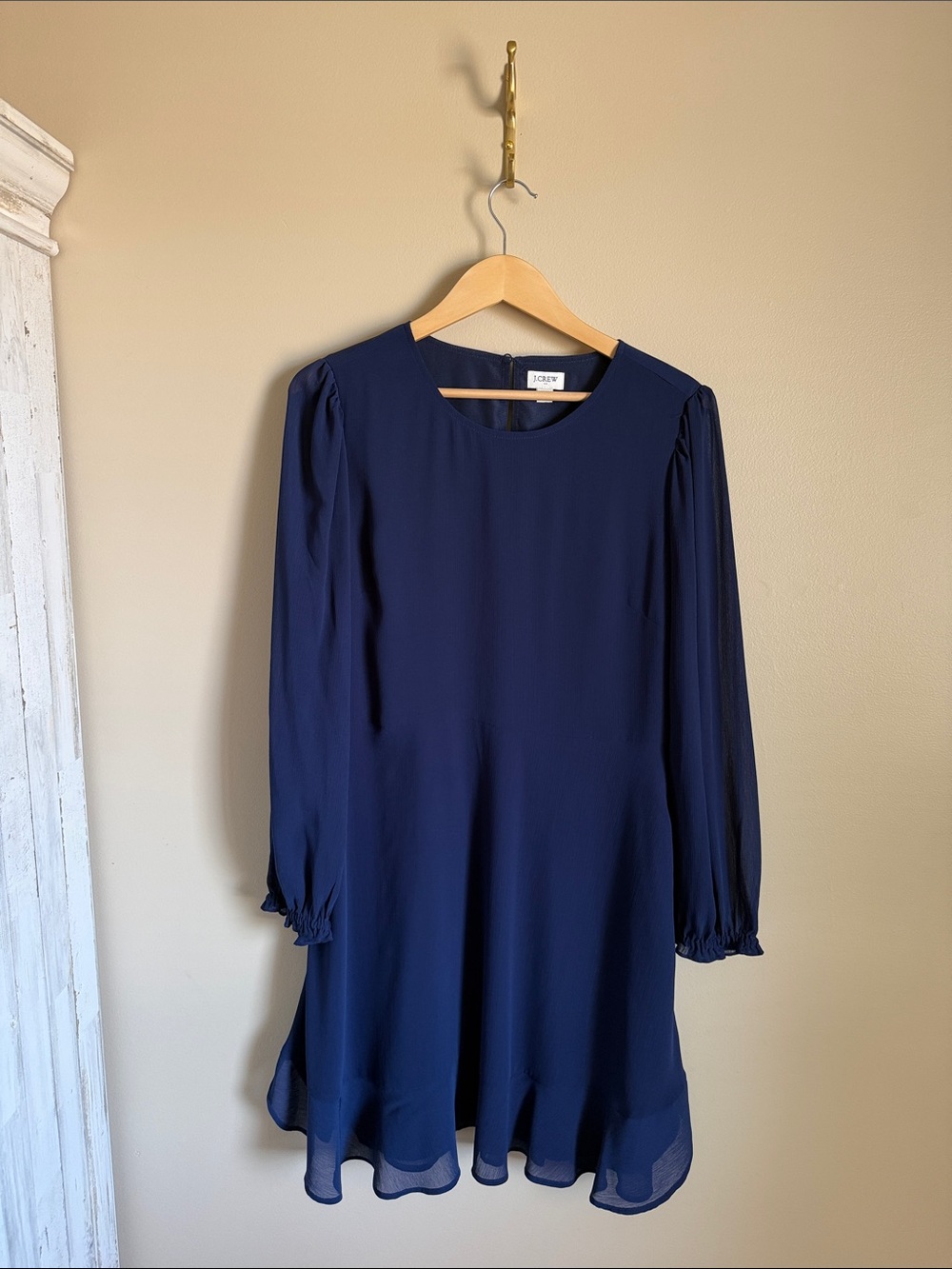 J. Crew Navy Long Sleeve Shift Dress